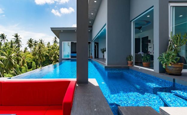 Modern 3 Bedroom Sea view Pool Villa on Lamai