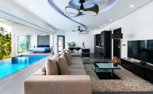 Modern 3 Bedroom Sea view Pool Villa on Lamai