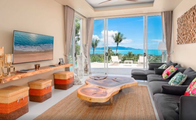 New Modern 3 Bed Sea View Villa in Bophut Hillside