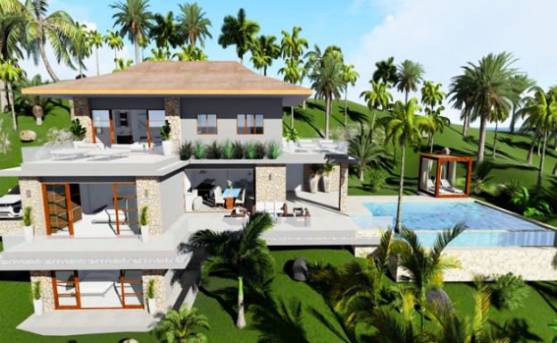 Tropical Modern 4 Bed Sea view Villa by Chaloklum Bay