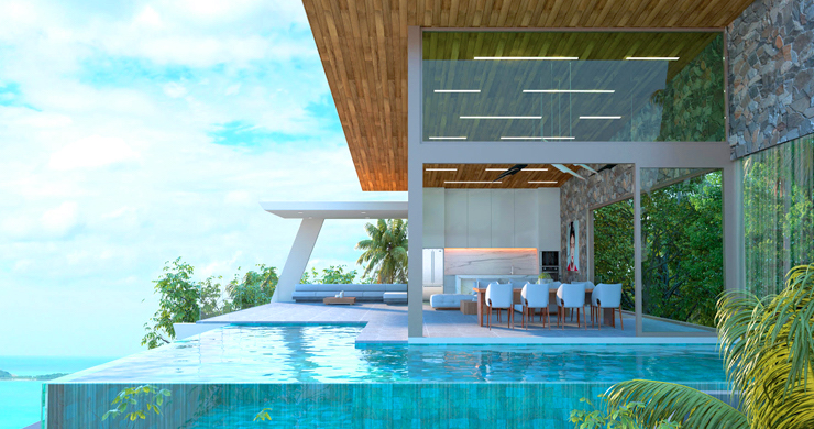 Contemporary 3-Bed Sea view Villas by Chaweng Noi-5