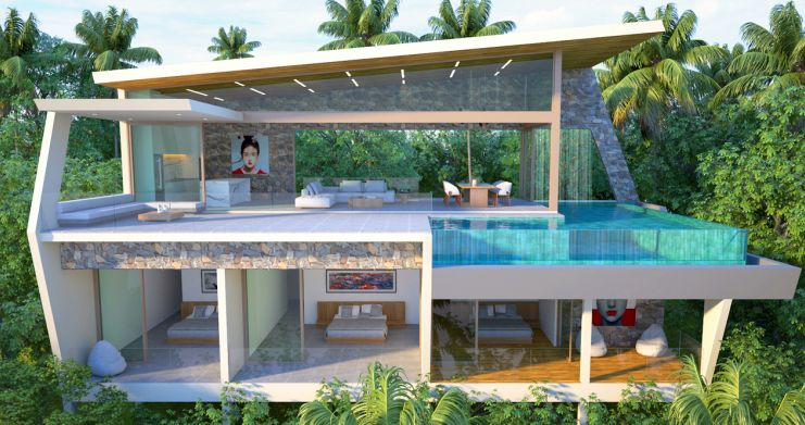 Contemporary 3-Bed Sea view Villas by Chaweng Noi-7