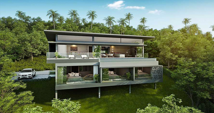 New Luxury 3-Bed Sea view Villas on Chaweng Noi Bay-1