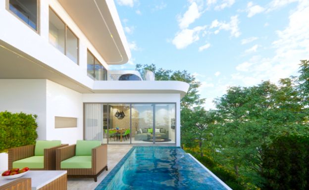 New Modern 3 Bed Sea View Pool Villas in Chaweng Noi