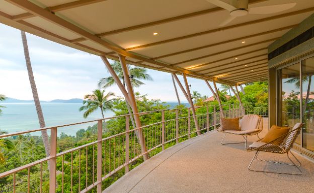 Hillside 4 Bedroom Luxury Sea View Villa in Laem Set