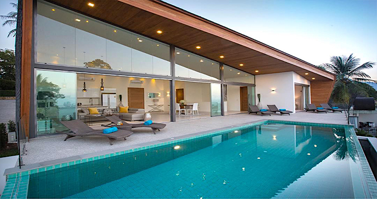 Sleek Modern 4 Bed Luxury Seaview Villa in Maenam-1