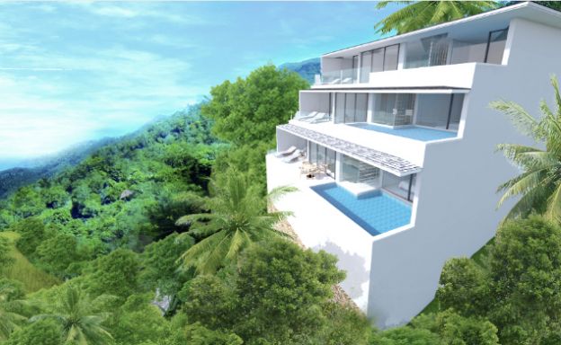 New Modern 2 Bed Sea View Pool Apartments in Lamai