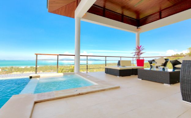 Modern 4 Bedroom Sea View Pool Villa in Maenam