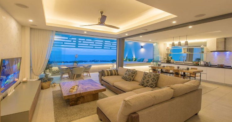 This stylish contemporary Luxury Villa for sale in Koh Samui is situated in a prime part of the Chaweng hillside.-13