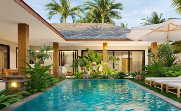 Tropical 4-Bedroom Single-Level Pool Villa in Lamai